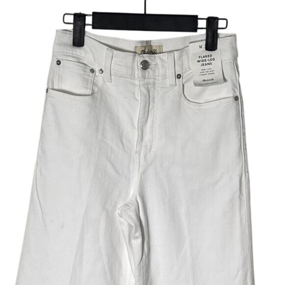 NWT Madewell Flared Wide-Leg Crop Jeans in Pure White Size 26 - Picture 10 of 16